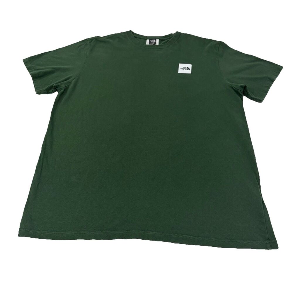 The North Face Box Logo T Shirt Mens L Green Circular Design A8APW Short Sleeve